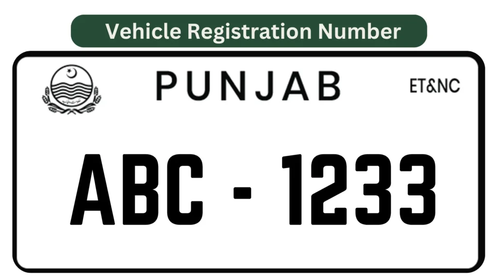 Number plate image of Lahore Punjab