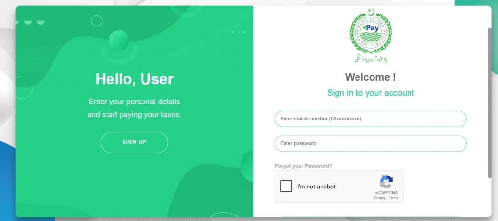 Epay punjab website login