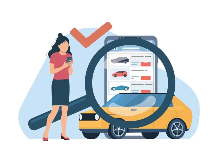 Image of women verifiying vehicle on mobile