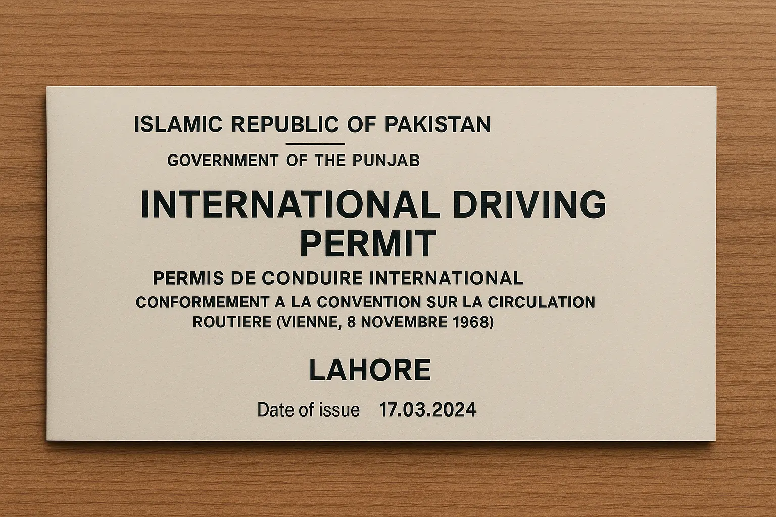 Intenational driving license permit application procedure